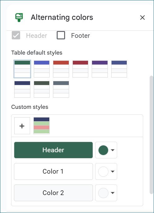 Change the Table Formatting