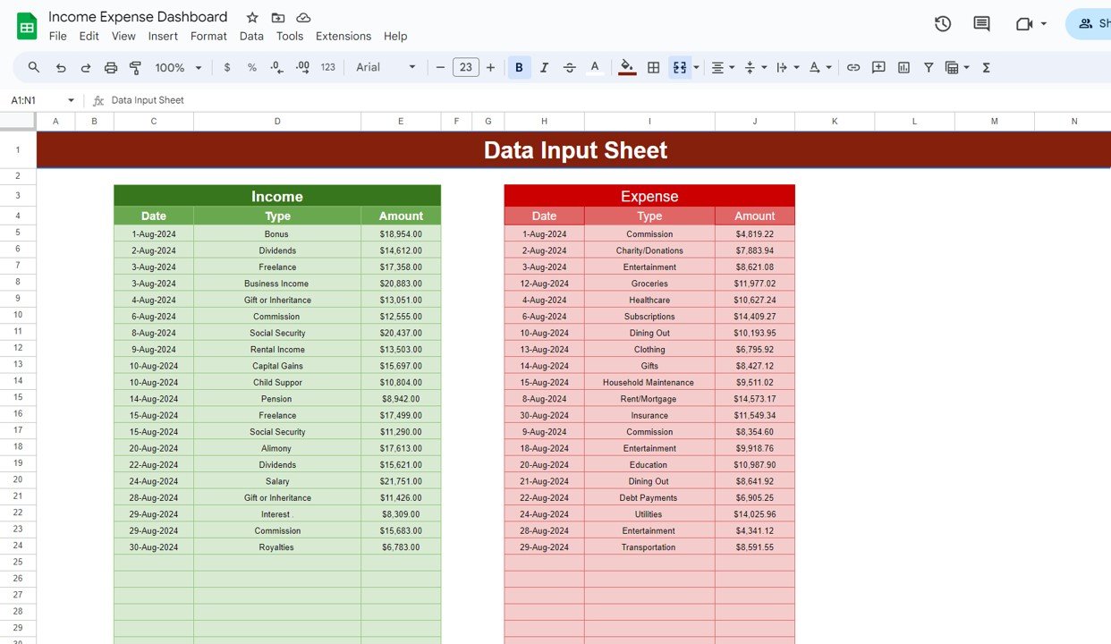 Income Expense Dashboard