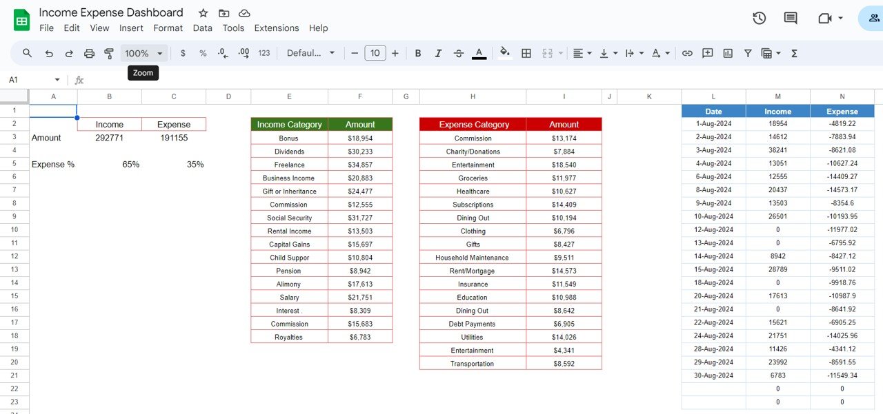 Income Expense Dashboard