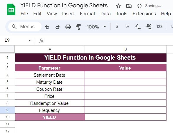 YIELD Function in Google Sheets