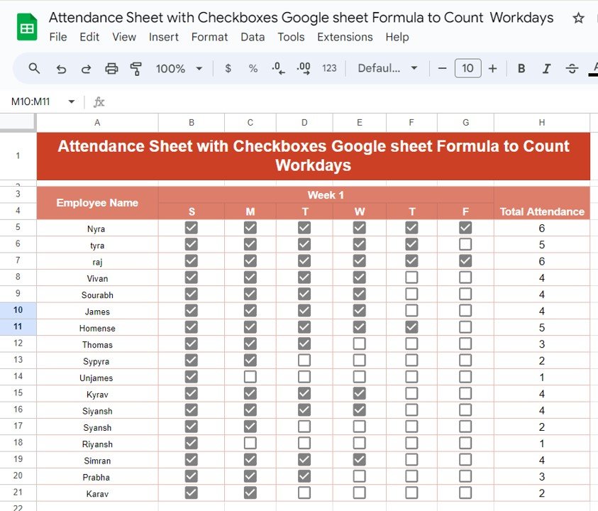 Attendance Sheet