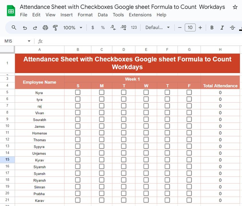 Attendance Sheet