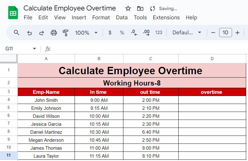 Calculate Employee Overtime