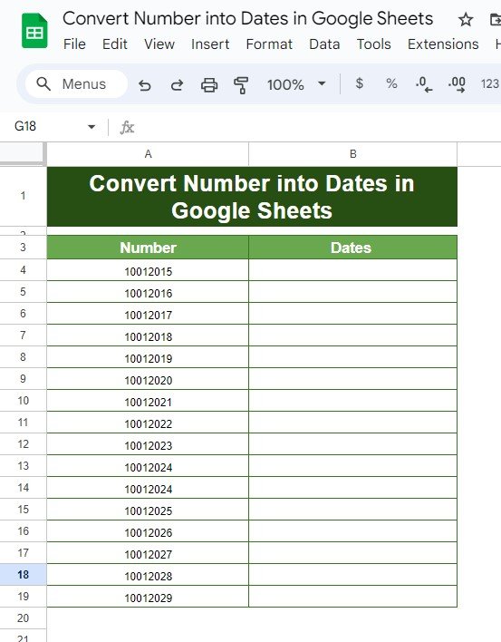 Convert Numbers into Dates