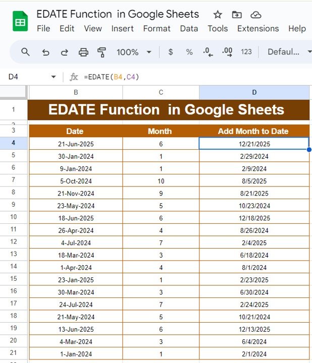  EDATE Function