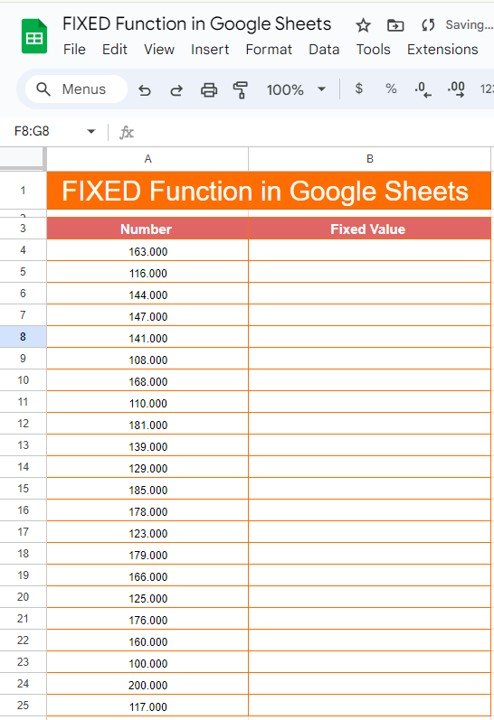 FIXED Function in Google Sheets