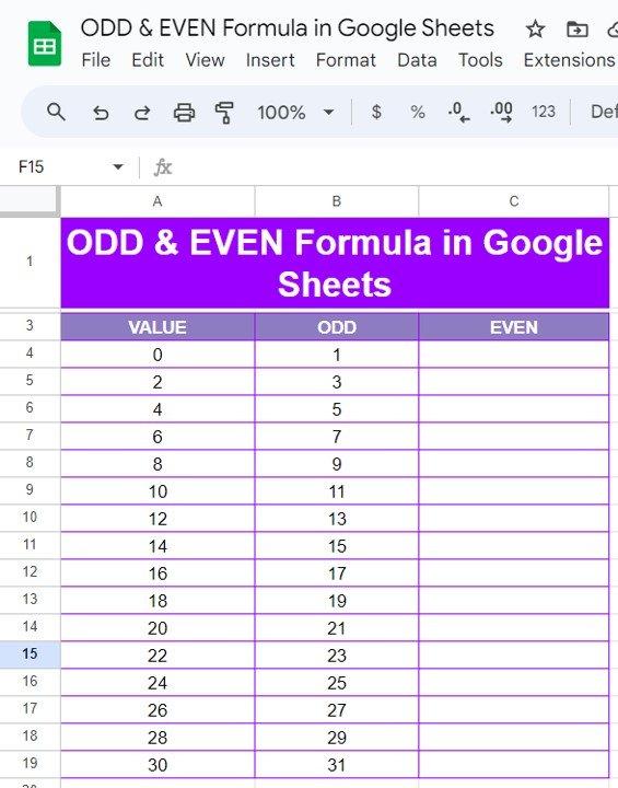 ODD & EVEN Formula