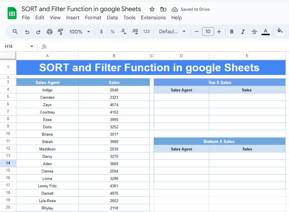 SORT and FILTER Functions