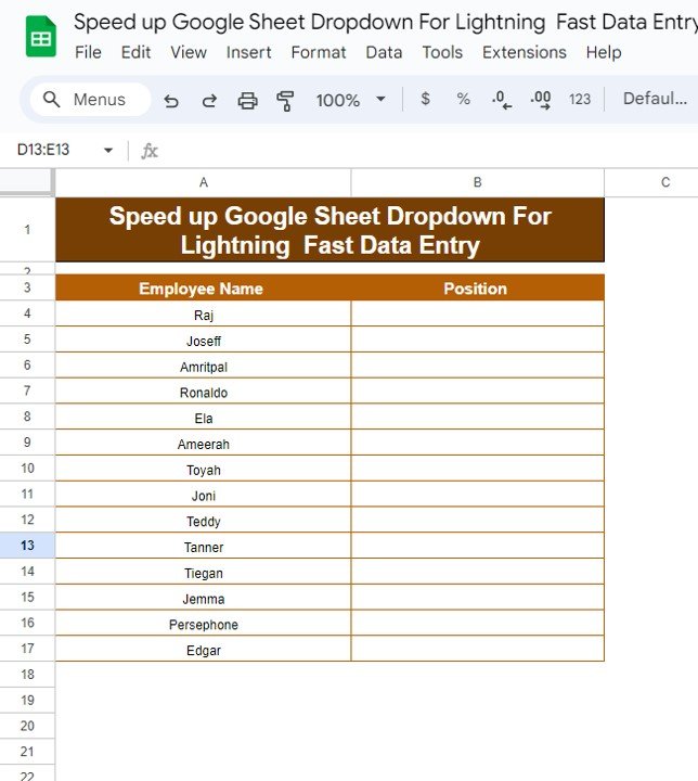 Speed Up Google Sheets Dropdowns 