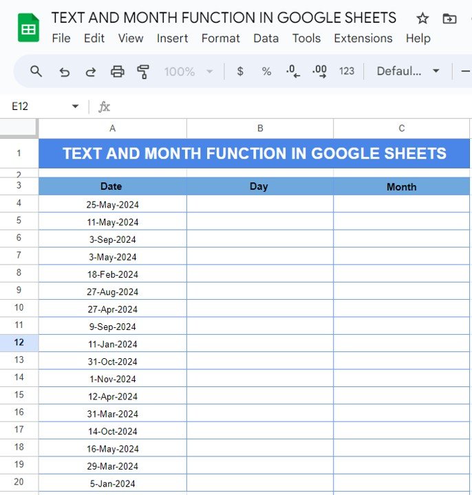 TEXT AND MONTH FUNCTION