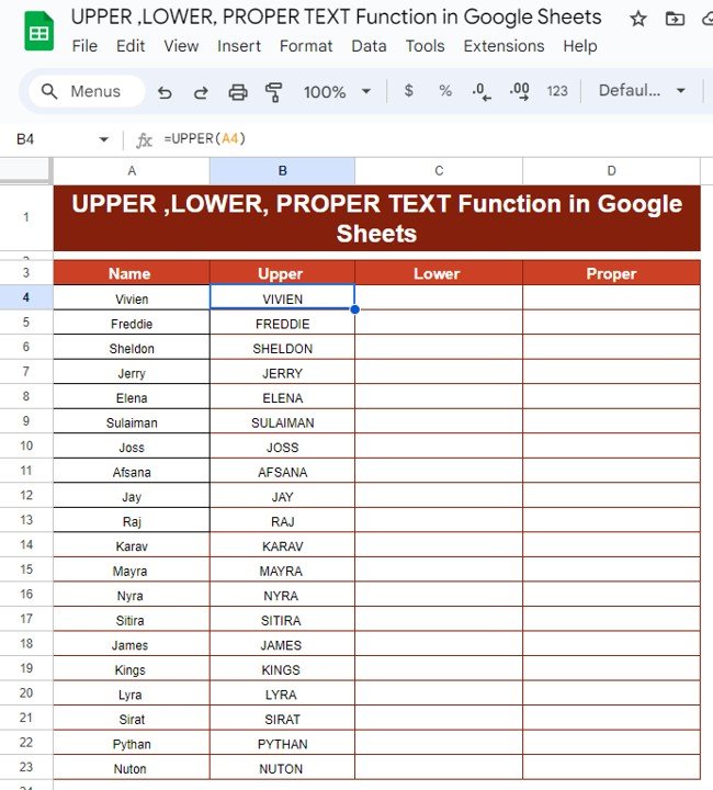 TEXT Functions in Google Sheets