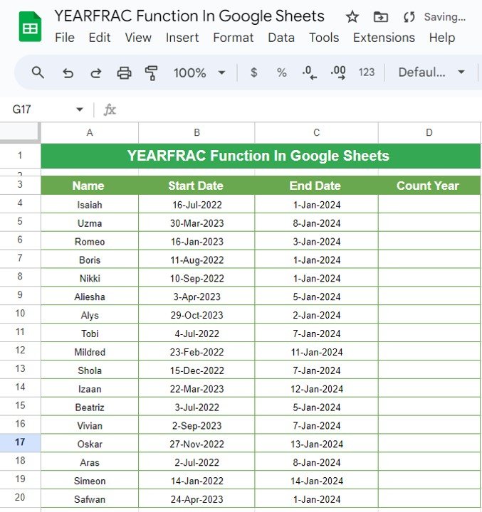 YEARFRAC Function