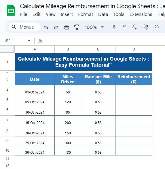 Calculate Mileage Reimbursement