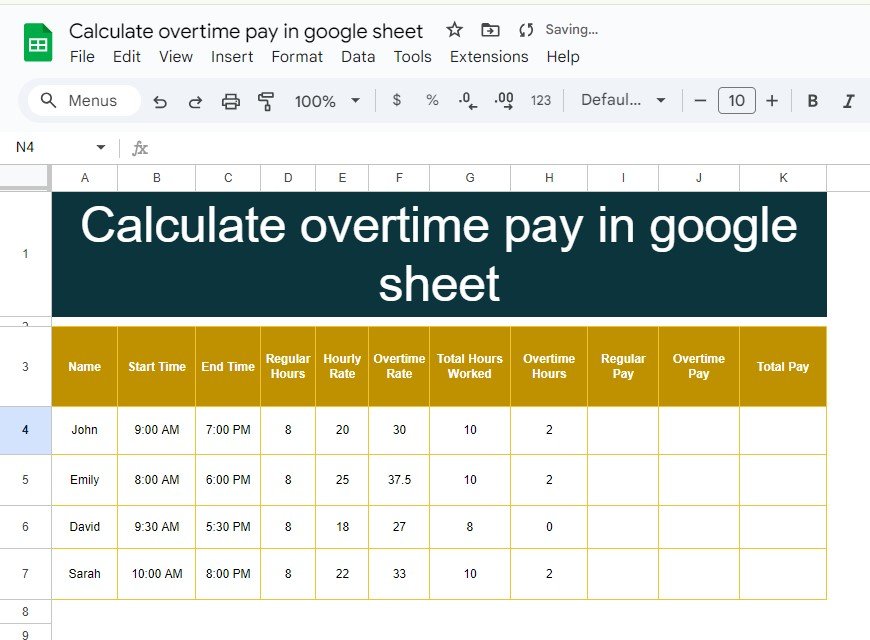 Calculate overtime pay