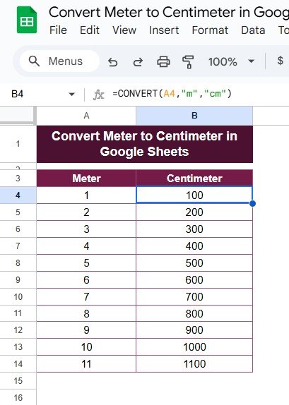 Convert Meters to Centimeters