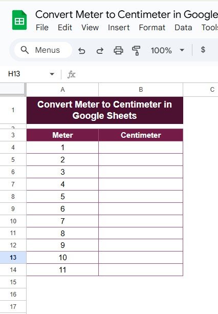 Convert Meters to Centimeters