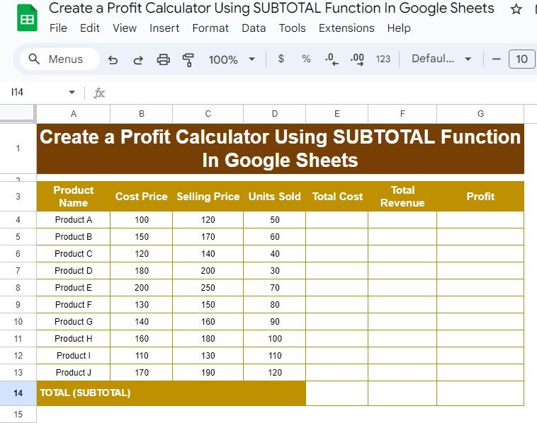 Create a Profit Calculator