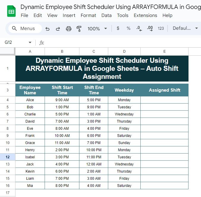 Dynamic employee shift scheduler