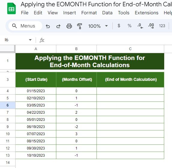 EOMONTH function