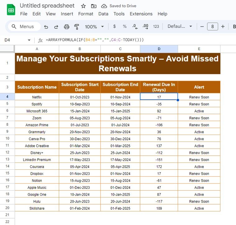 Manage Your Subscriptions