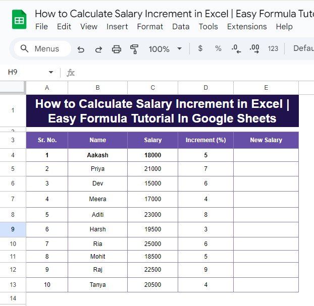 calculate salary increment