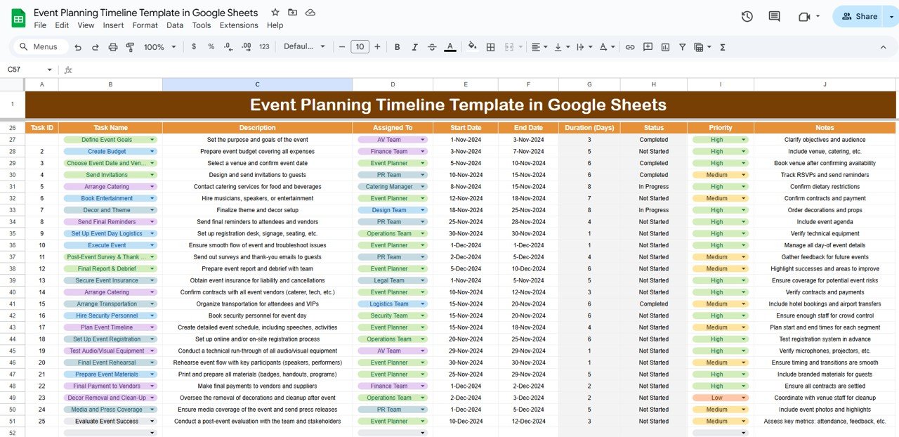 Event Planning Timeline