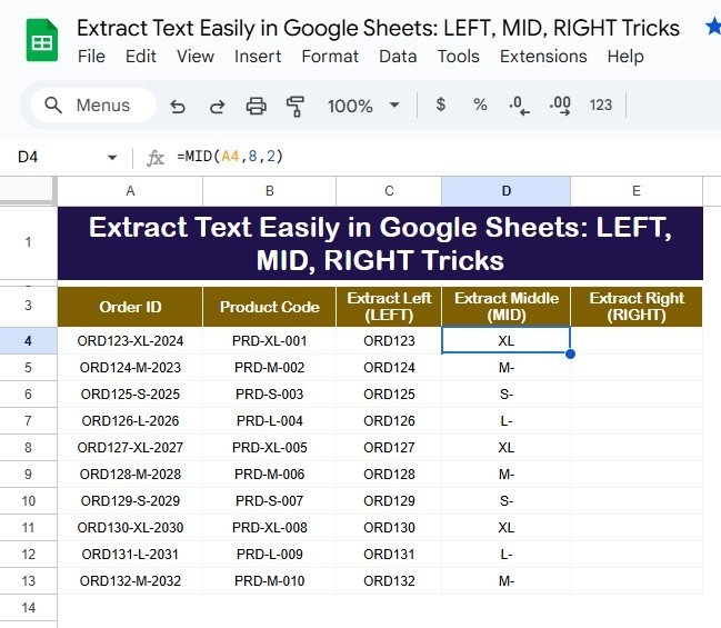 Extract Text Easily in Google Sheets