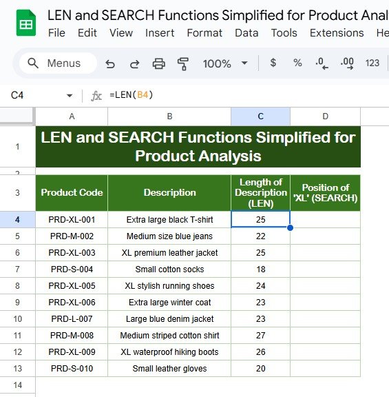 LEN and SEARCH Functions