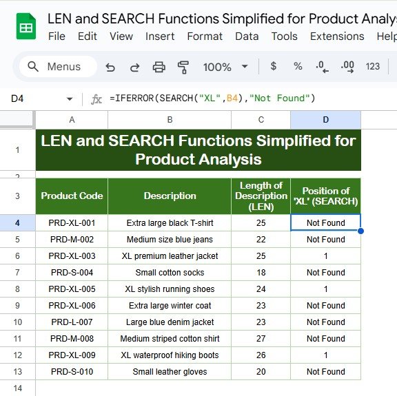 LEN and SEARCH Functions