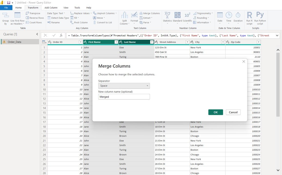 Merging Columns in Power Query for Power BI