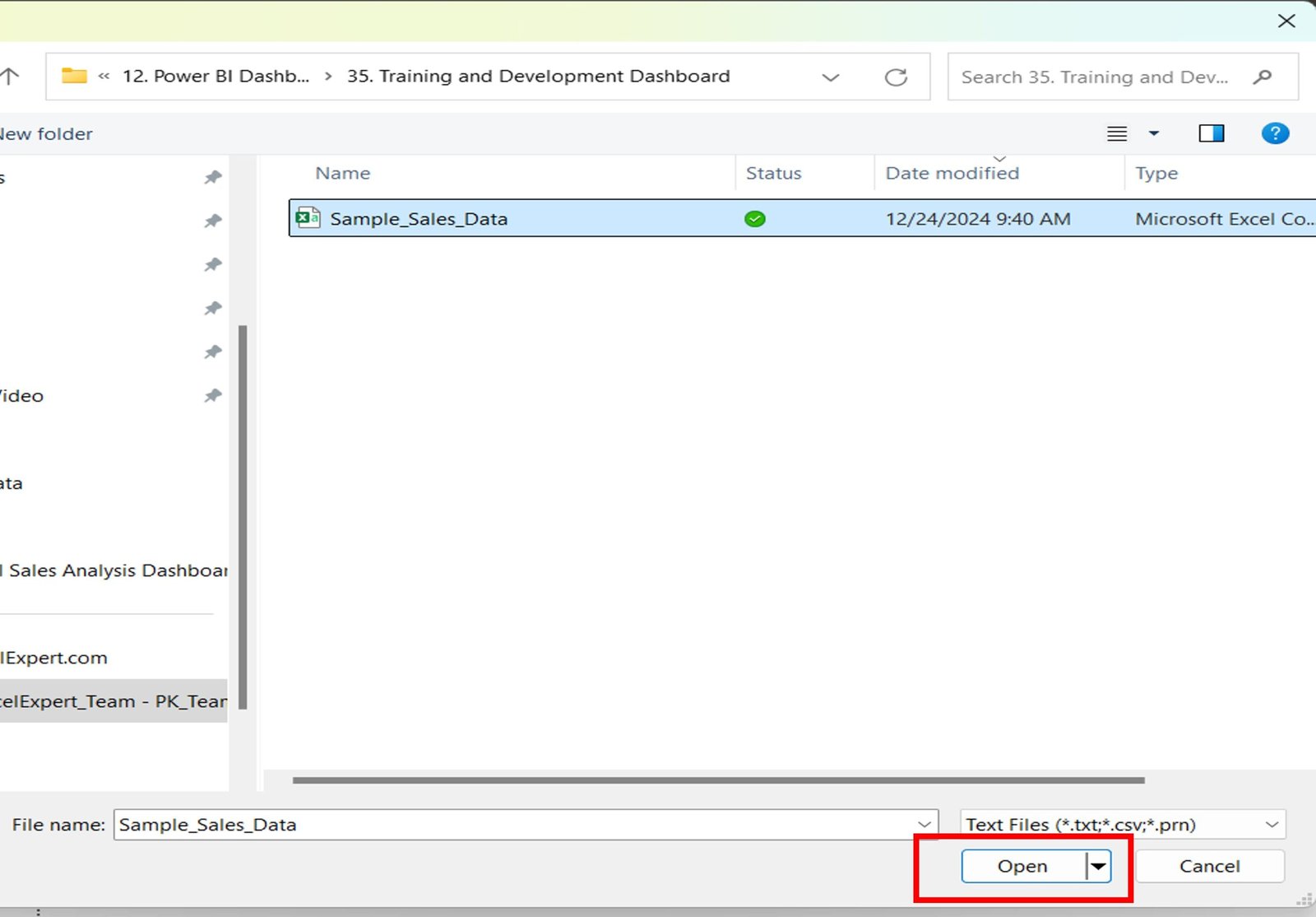 Text/CSV Connectivity in Power BI