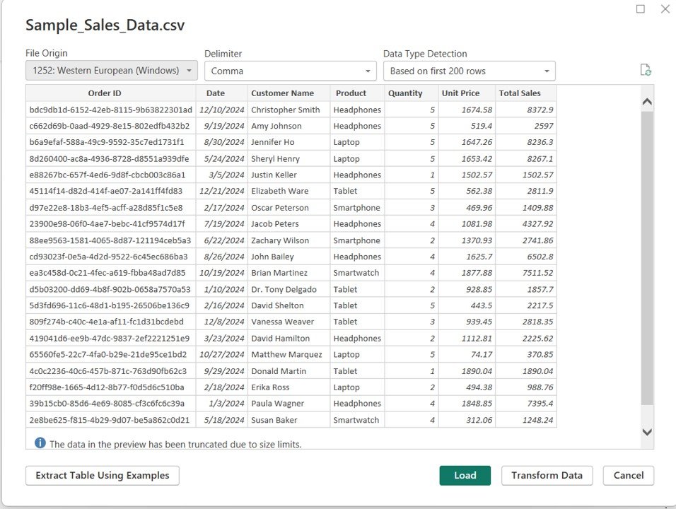 Text/CSV Connectivity in Power BI