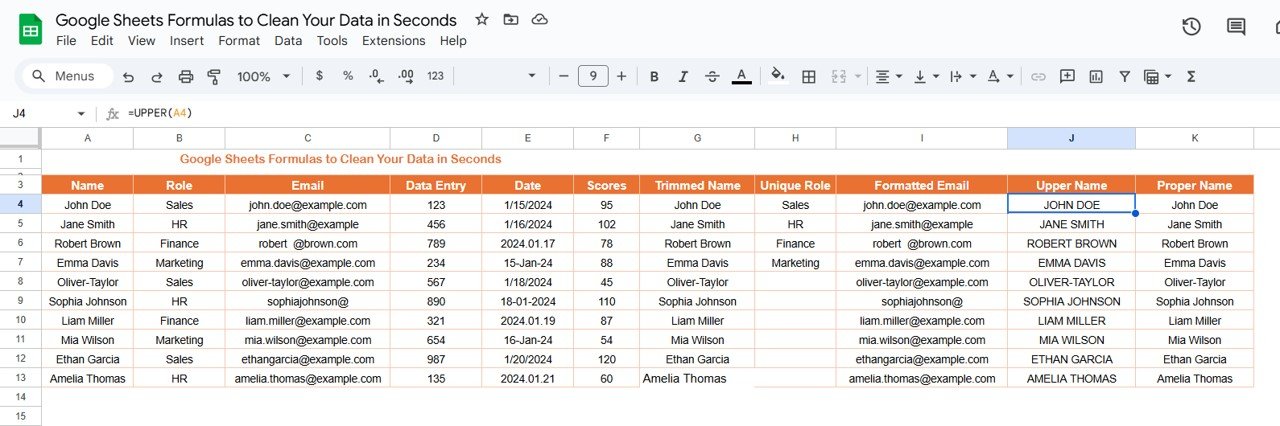 Google Sheets Formulas to Clean Your Data