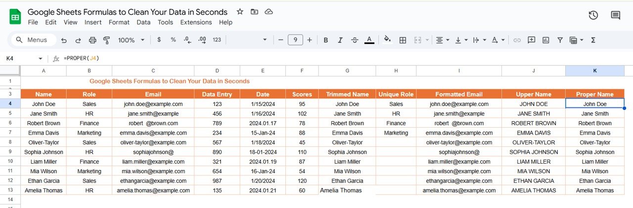 Google Sheets Formulas to Clean Your Data