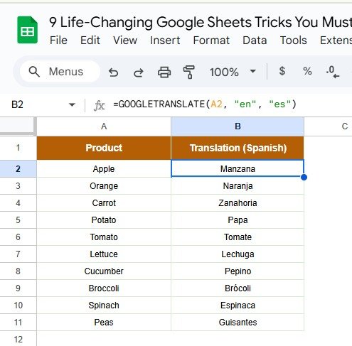 Google Sheets tricks