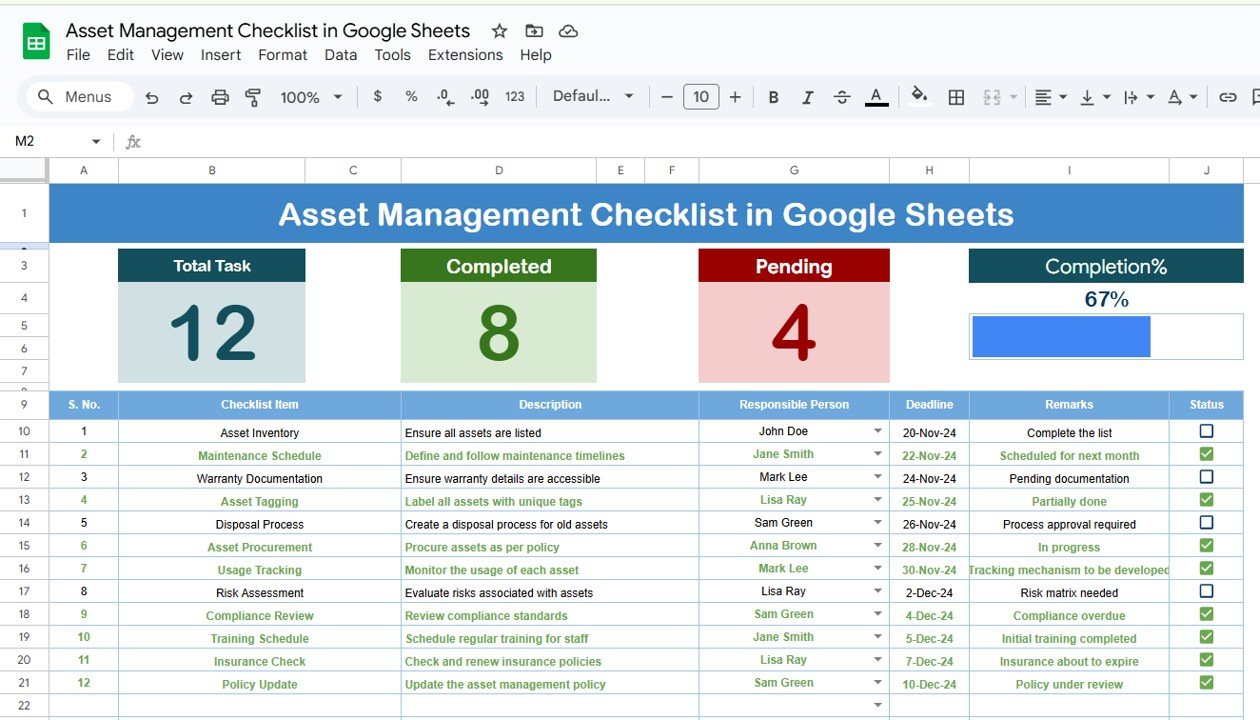 Asset Management Checklist