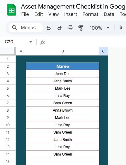 Asset Management Checklist