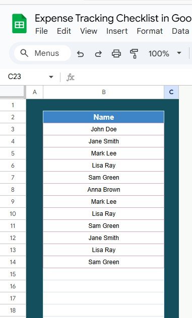 Expense Tracking Checklist