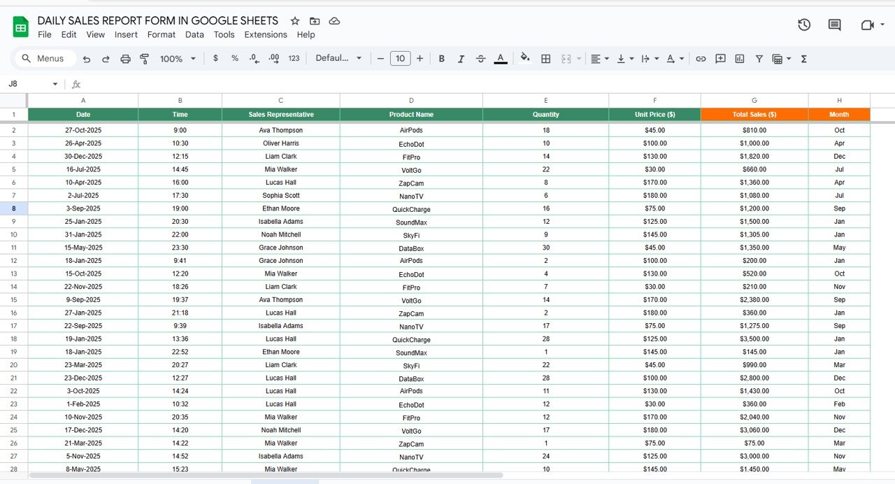Database Sheet