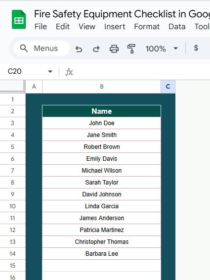 List Sheet