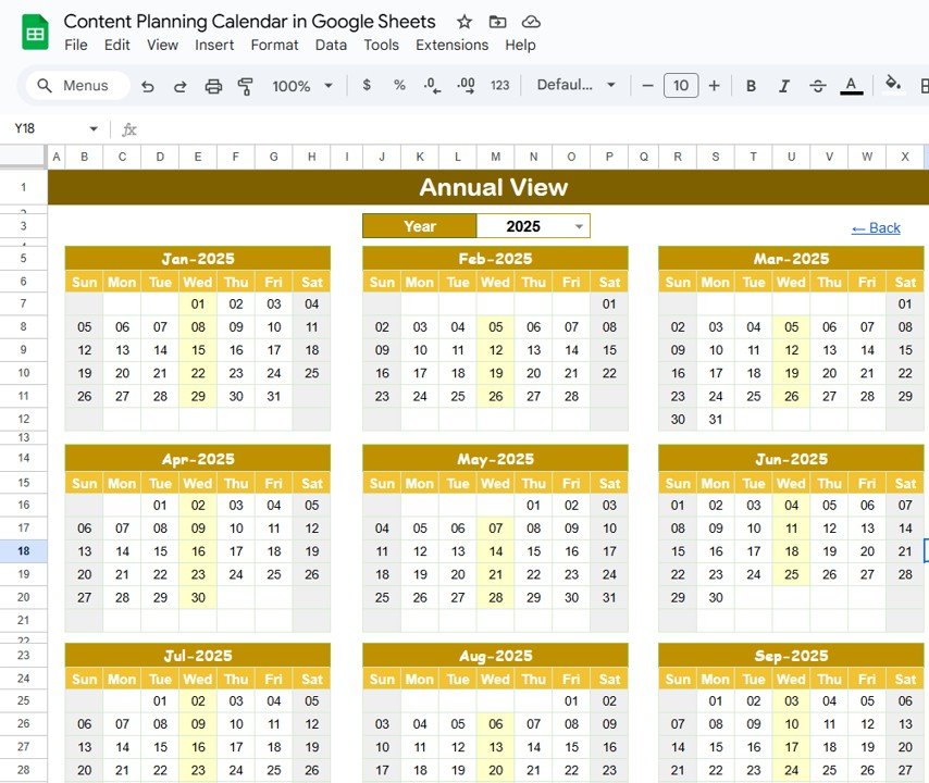 Annual View Sheet Tab