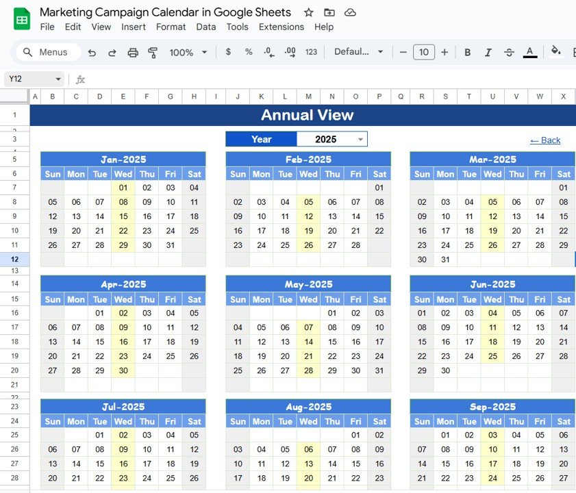 Annual View Sheet Tab