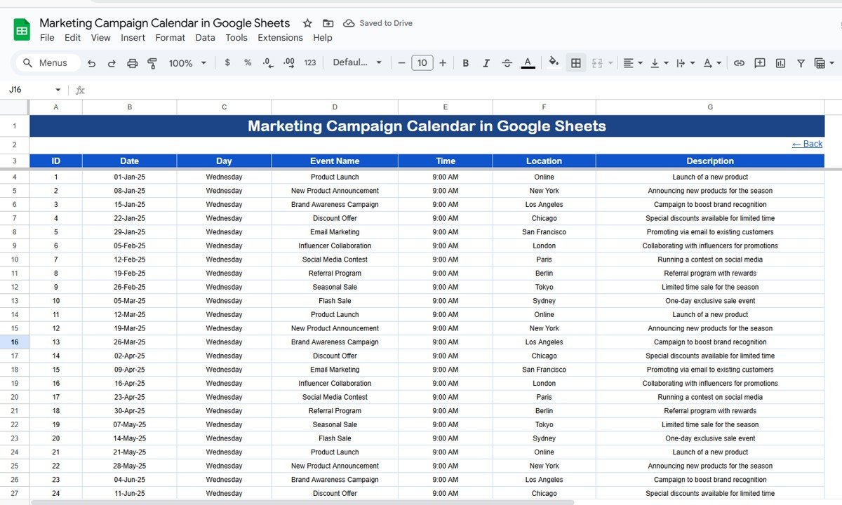 Events Sheet Tab