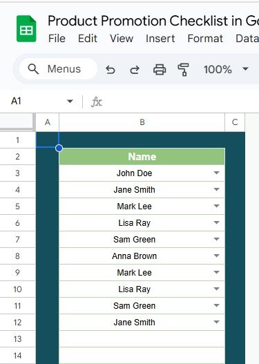 List Sheet