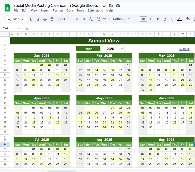 Annual View Sheet Tab