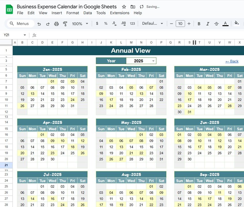 . Monthly View Sheet Tab