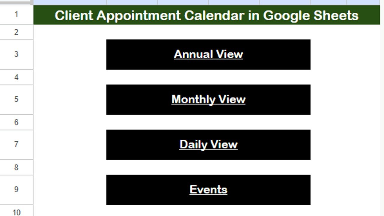 Client Appointment Calendar in Google Sheets