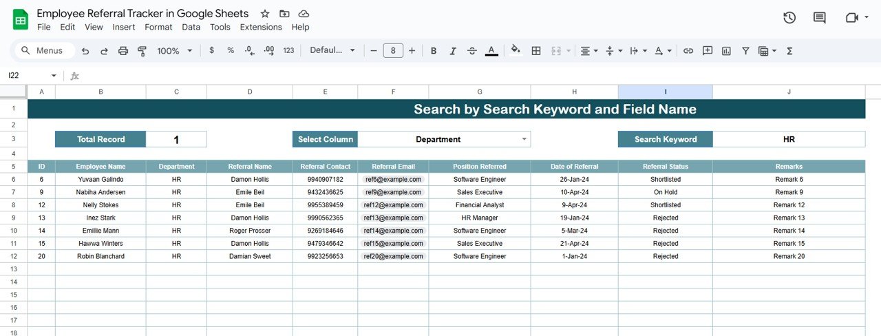 Search Sheet Tab
