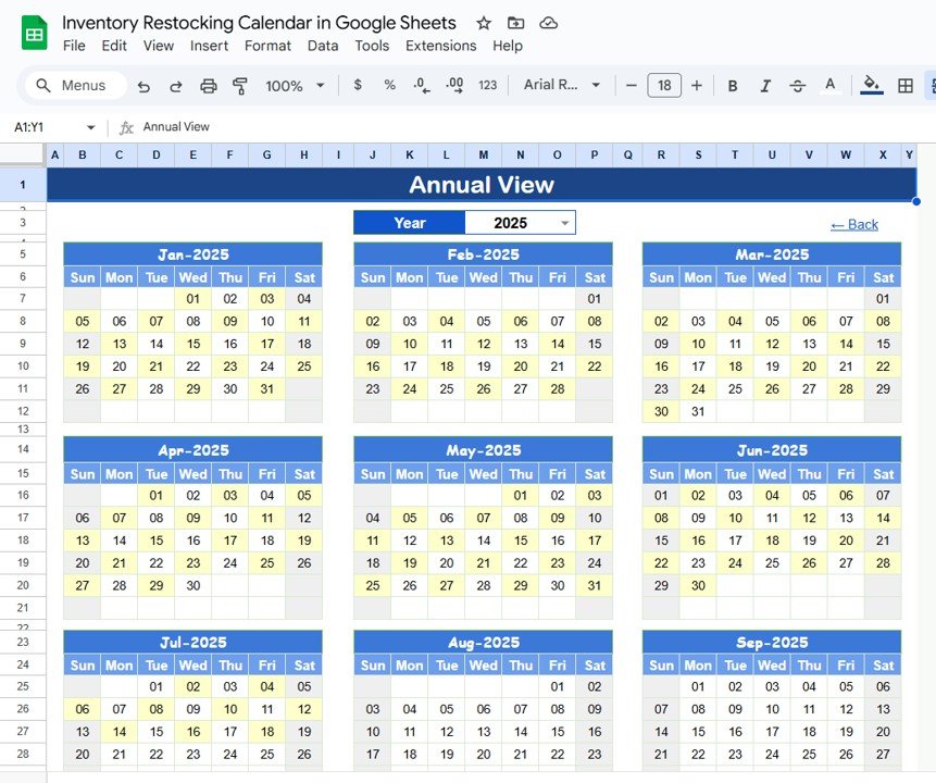 Annual View Sheet Tab