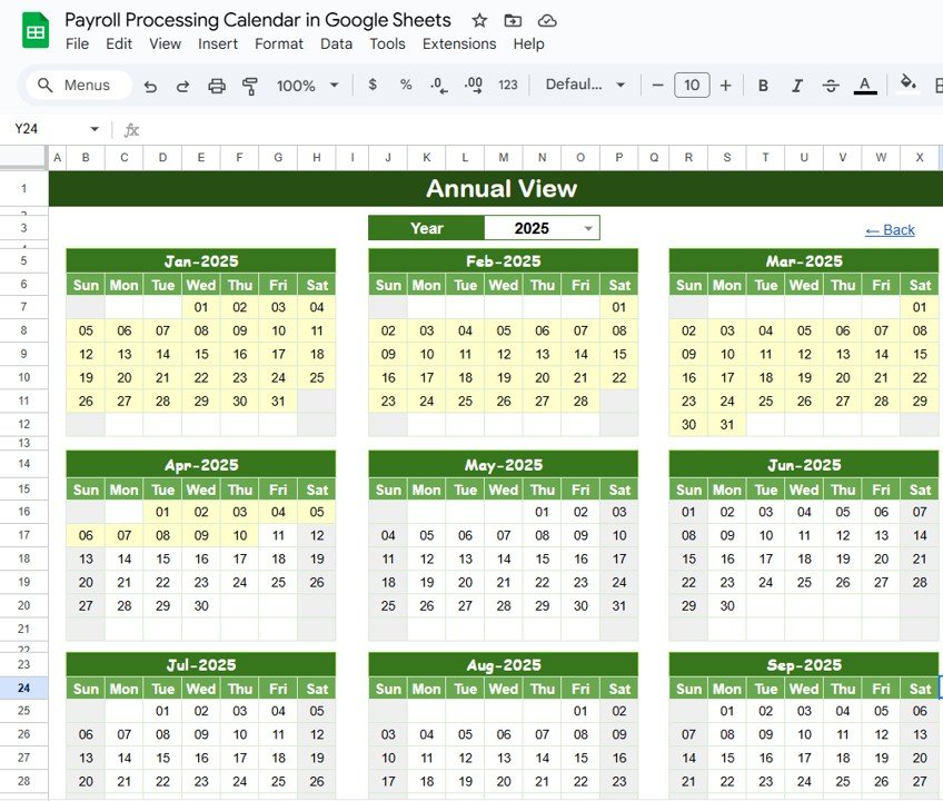 Annual View Sheet Tab